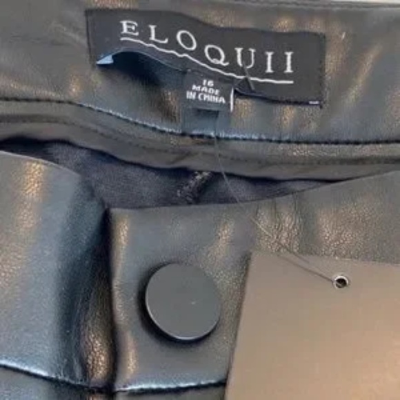 Eloquii Classic Fit Slim Vegan Leather Pant - Picture 4 of 5